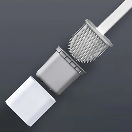 Silicone Toilet Brush with Wall Mounted Holder | Flexible Design for Easy Cleaning and Compact Storage