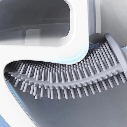 Silicone Toilet Brush with Wall Mounted Holder | Flexible Design for Easy Cleaning and Compact Storage