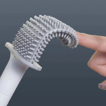 Silicone Toilet Brush with Wall Mounted Holder | Flexible Design for Easy Cleaning and Compact Storage
