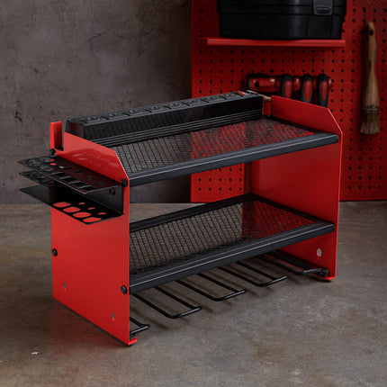Wall-Mounted Tool Organizer with Built-In Power Station | Store 4 Drills & Accessories for Garage Efficiency