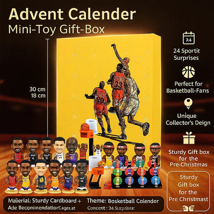 Basketball Advent Calendar with Collectible Mini Figures | Daily Surprises for Fans and Collectors