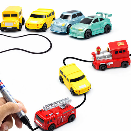 Inductive Line Following Toy Car with Drawing Pen | Interactive Track Tracing Fun for Kids Ages 3+