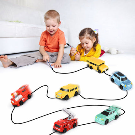 Inductive Line Following Toy Car with Drawing Pen | Interactive Track Tracing Fun for Kids Ages 3+