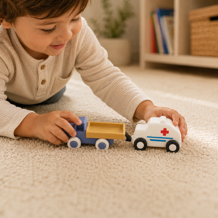 Pull Back Toy Car Set for Toddlers with Chunky Design | Engaging Indoor Racing for Motor Skill Development