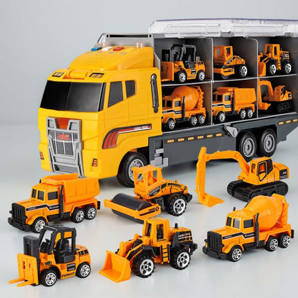Kids Construction Vehicle Set with Large Carrier Truck & Mini Machines | Interactive Play for Imaginative Builders