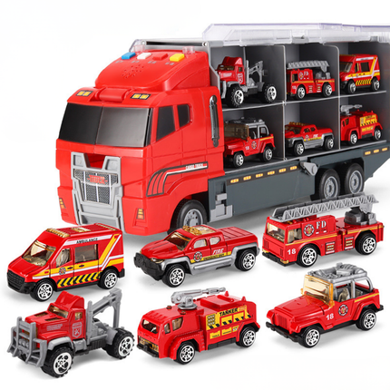 Kids Construction Vehicle Set with Large Carrier Truck & Mini Machines | Interactive Play for Imaginative Builders