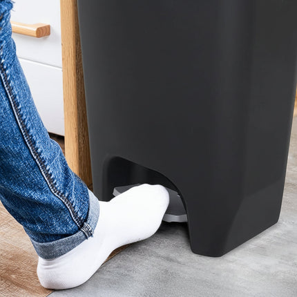 13 Gallon White Kitchen Trash Can with Step Pedal & Odor Protection | Hands-Free Disposal for Cleanliness