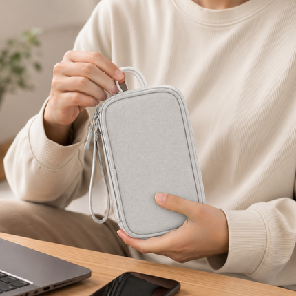 Portable Travel Storage Bag with Eco-Friendly Fabric | Compact Organizer for Cables and Accessories