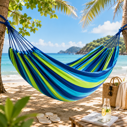 Portable Lightweight Camping Hammock with Durable Canvas | Easy Setup for Outdoor Relaxation and Travel