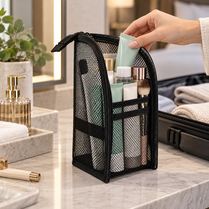 Makeup Bag, Travel Toiletry Bag with Easy Access Opening, Self Standing Cosmetic Organizer for Gym and Weekend Trips_06