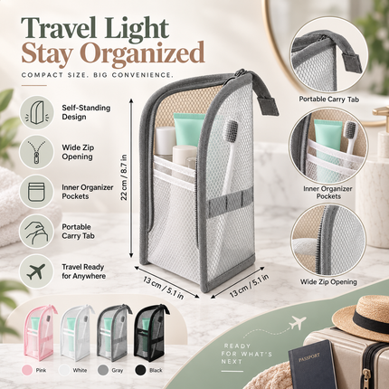 Makeup Bag, Travel Toiletry Bag with Easy Access Opening, Self Standing Cosmetic Organizer for Gym and Weekend Trips_07