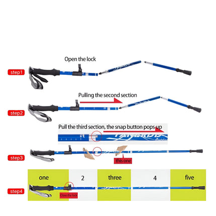 Foldable Telescopic Trekking Poles with Adjustable Height | Lightweight Support for Hiking and Outdoor Adventures