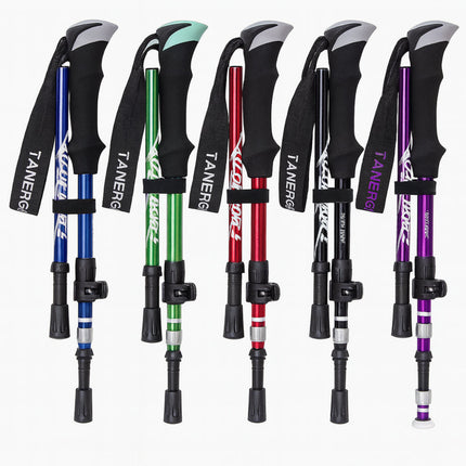 Foldable Telescopic Trekking Poles with Adjustable Height | Lightweight Support for Hiking and Outdoor Adventures