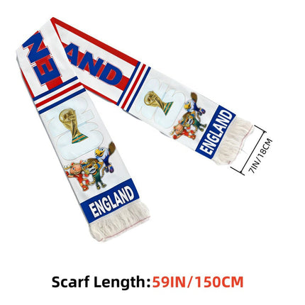 UK Flag Football Fan Scarf with Soft Knit Fabric | Comfortable Supporter Accessory for World Cup Matches