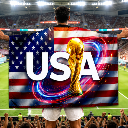 USA Flag Soccer Fan Cape Banner for World Cup | Lightweight & Versatile Supporter Accessory