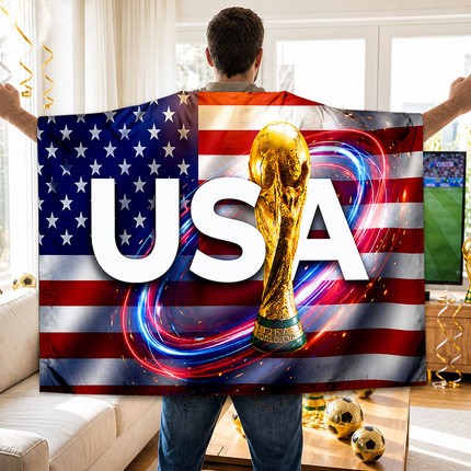 USA Flag Soccer Fan Cape Banner for World Cup | Lightweight & Versatile Supporter Accessory