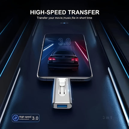 Multi Connector USB Flash Drive with Fast File Transfer | Compact Storage for Phones and Computers