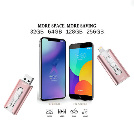 Multi Connector USB Flash Drive with Fast File Transfer | Compact Storage for Phones and Computers