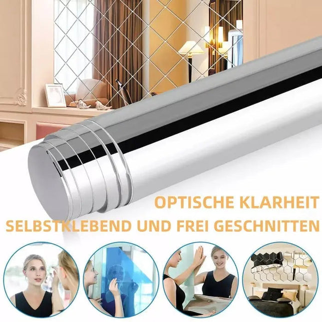 Mirror Stickers for Wall, Shatterproof Mirror Sheets, Self Adhesive Mirror Film for Bathroom and Bedroom Door
