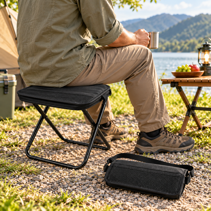 Lightweight Stool, Ultralight Folding Stool with Carry Strap, Portable Camping Stool for Outdoor Seating and Fishing_05