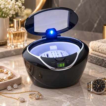 Ultrasonic Jewelry Cleaner, Professional Jewelry Cleaner with Timer and 25 oz Tank, Ring Cleaner Machine for Watches_00
