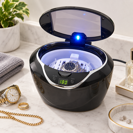 Ultrasonic Jewelry Cleaner, Professional Jewelry Cleaner with Timer and 25 oz Tank, Ring Cleaner Machine for Watches_03