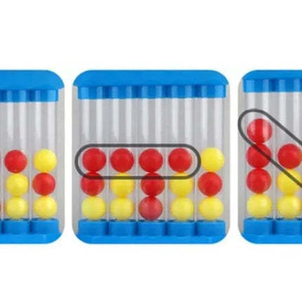 Four in a Row Bounce Ball Game, Turn-Based Bouncing Ball Set with Colorful Balls and Top Tray Grid for Kids and Family