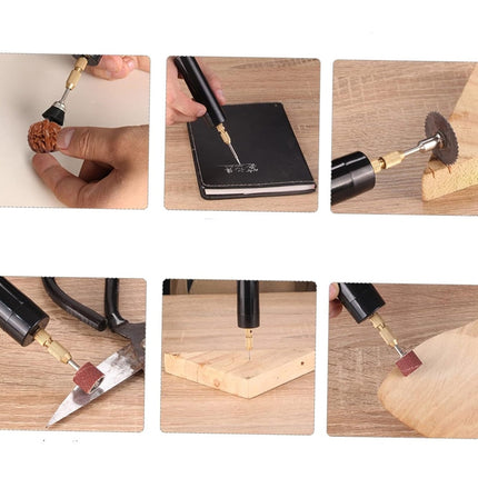 Mini Electric Drill with 0.7-1.2mm Bit Set, USB Charged Handheld Precision Tool for Wood, Metal and Acrylic