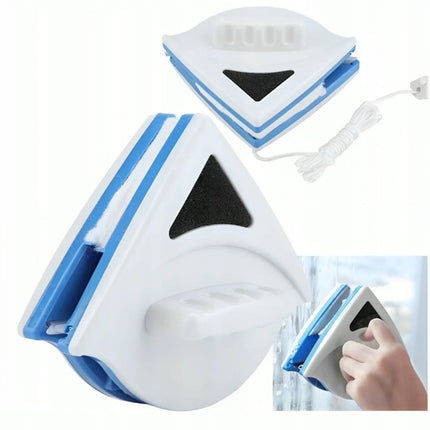 Magnetic Window Cleaner, Double Sided Glass Wiper that Cleans Both Sides of the Pane at Once from Indoors