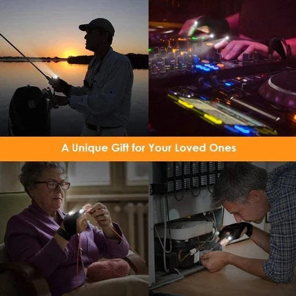LED Flashlight Gloves with Fingertip Lights, Breathable Hands Free Work Gloves for Fishing, Camping and Car Repairs