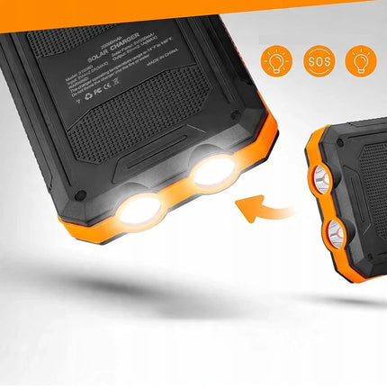 High-Capacity Solar Power Bank with Dual USB Ports | Portable Charger for Outdoor Adventures