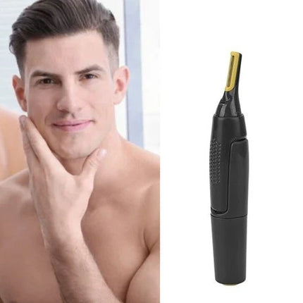Rechargeable Nose and Ear Hair Trimmer with LED Light, Angled Blade Detail Trimmer for Beard Edges, Mustache and Tight Spots