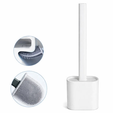 Silicone Toilet Brush with Ergonomic Handle | Easy Cleaning for Hygiene