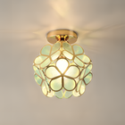 Flush Mount Ceiling Light Fixture, Retro Flower Vintage Bedroom Lighting, Colorful Hallway Lighting for Entryway_00