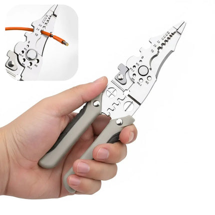 Wire Stripper Crimper and Cutter Hand Tool, 3 in 1 Cable Stripping Tool with Ergonomic Grip for Electricians and Home DIY