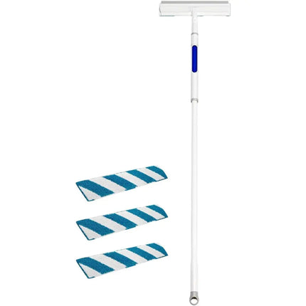 3 in 1 Window Cleaning Tool, Built-In Spray Bottle, Dual Scrapers and Squeegee, Extendable Pole for High Glass Panes
