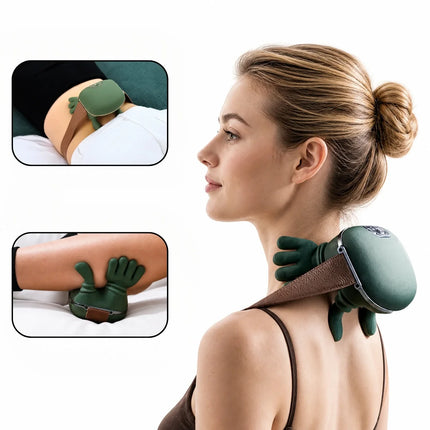 Heated Neck and Shoulder Massager with Kneading Massage Heads, Dual Zone Heating and Hands Free Shoulder Strap