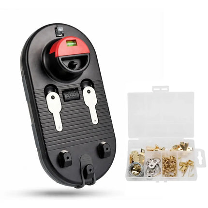 Picture Frame Hanging Tool with Built In Level and Push Button Nail Marker for Straight Wall Art