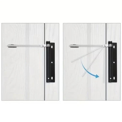 Automatic Door Closer for Home, Office and Shop Doors, Self Closing Hardware in Silver or Black for Quiet, Private Rooms
