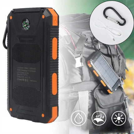 High-Capacity Solar Power Bank with Dual USB Ports | Portable Charger for Outdoor Adventures