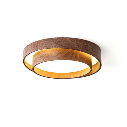 LED Ceiling Lamp with Walnut Finish for Soft Ambient Lighting | Modern Design for Living Spaces