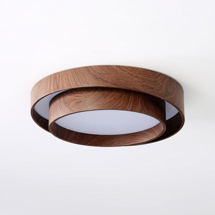 LED Ceiling Lamp with Walnut Finish for Soft Ambient Lighting | Modern Design for Living Spaces
