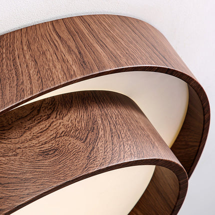 LED Ceiling Lamp with Walnut Finish for Soft Ambient Lighting | Modern Design for Living Spaces