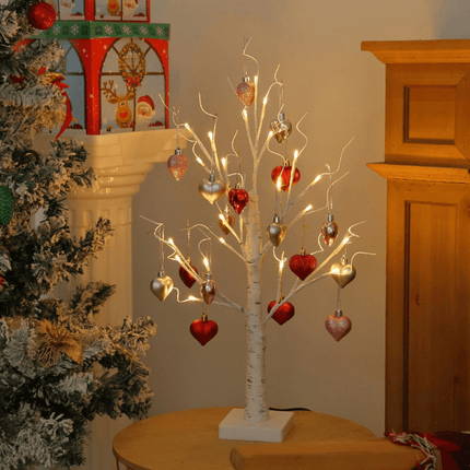 Lighted Valentine Tree with 24 LED Hearts | Adjustable Bonsai Style for Romantic Home Decor