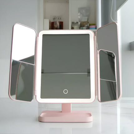 LED Vanity Mirror with Adjustable Lighting & Foldable Design | 3 Lighting Modes for Perfect Grooming