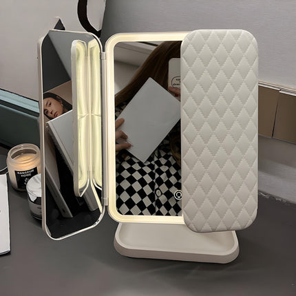 LED Vanity Mirror with Adjustable Lighting & Foldable Design | 3 Lighting Modes for Perfect Grooming