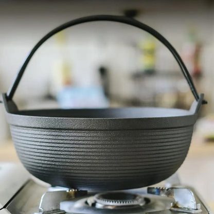 Versatile Cast Iron Wok Pan with Flat Bottom & Wooden Lid for Healthy Cooking 2
