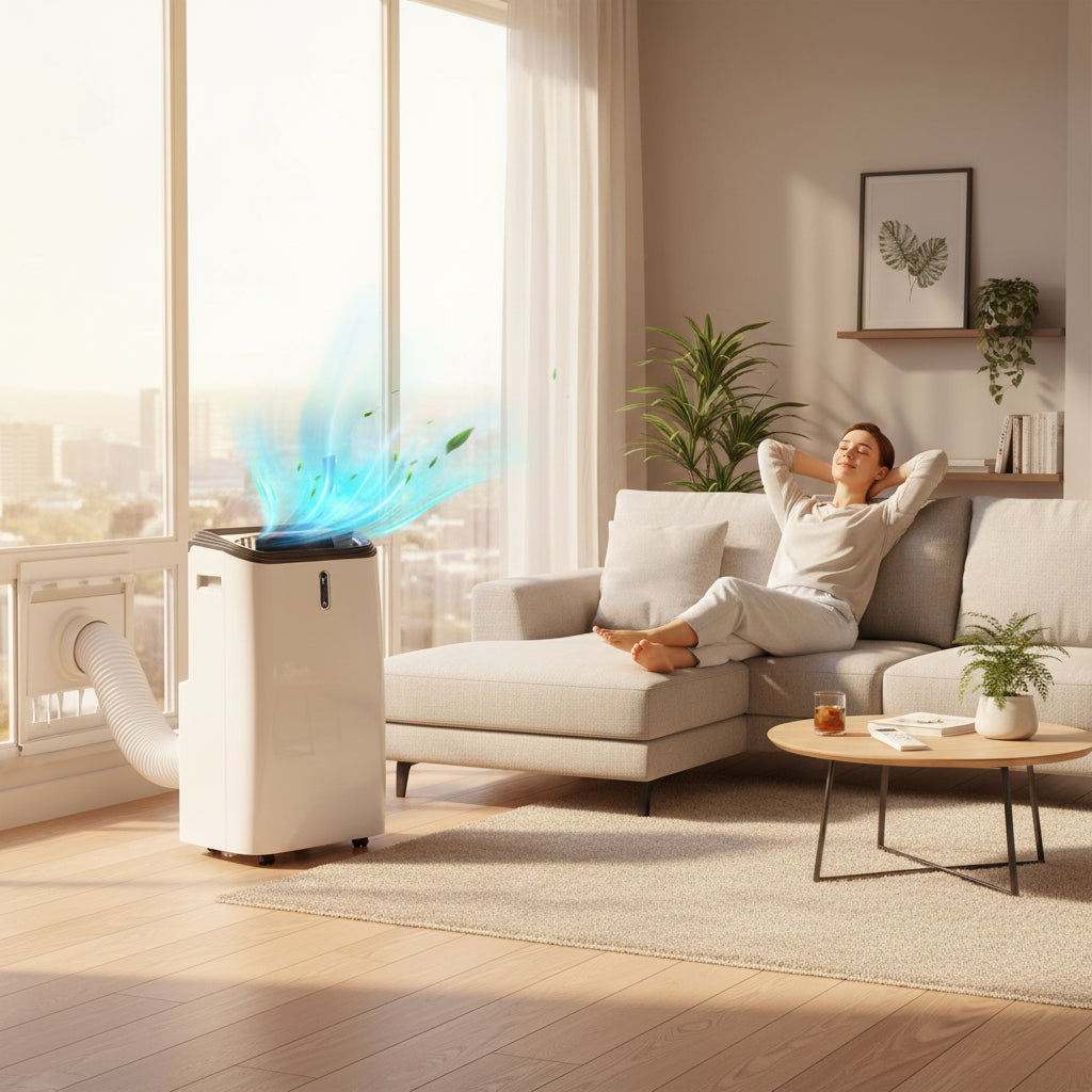 Versatile Portable Air Conditioner | 12000 BTU Cooling & Dehumidifying | Efficient Comfort for Rooms up to 550 Sq. Ft 0