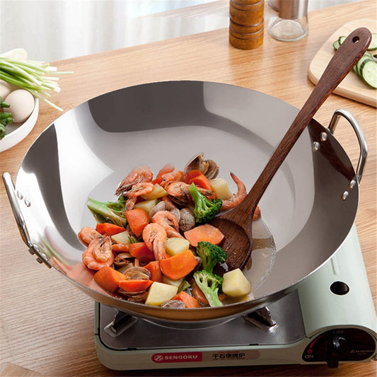 Versatile Stainless Steel Wok with Eco-Friendly Design | Available in 4 Sizes for Healthy Cooking 0