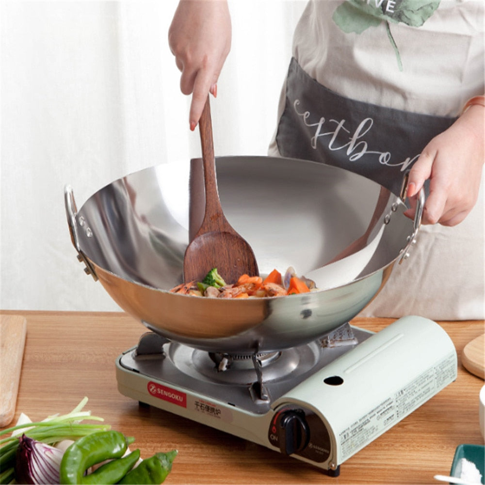 Versatile Stainless Steel Wok with Eco-Friendly Design | Available in 4 Sizes for Healthy Cooking 3